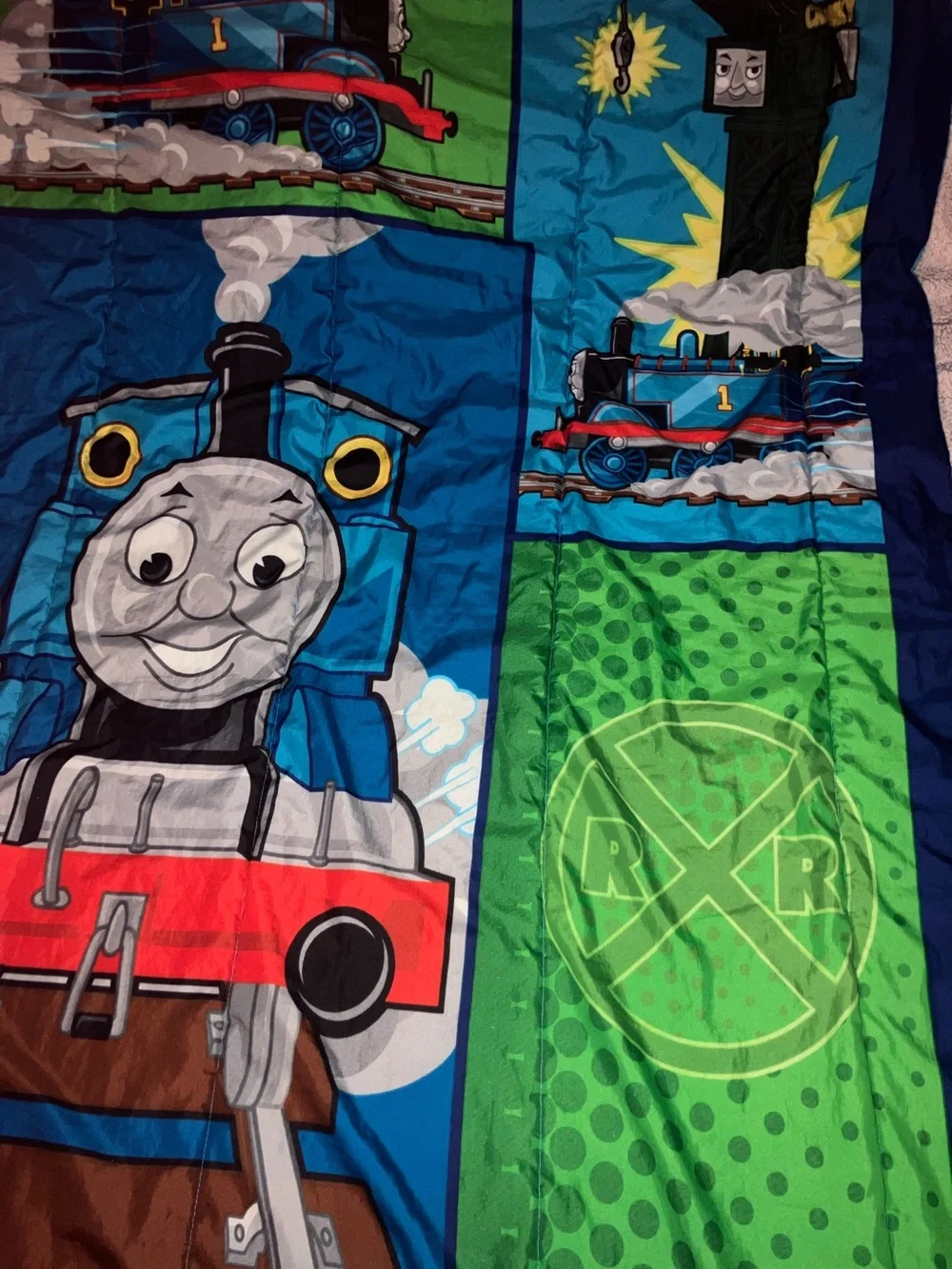 Thomas & Friends Kids Comforter Twin Reversible 2001 Vintage Red Blue Green